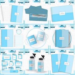 Arquivo Encadernação Kit Escolar - Neutro Azul 