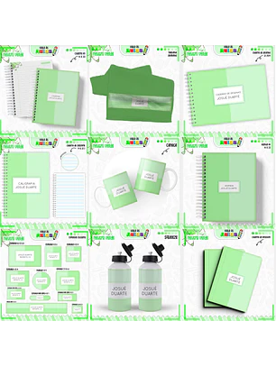 Arquivo Encadernação Kit Escolar - Neutro Verde
