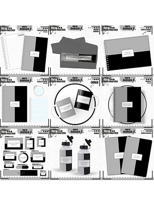 Arquivo Encadernação Kit Escolar - Neutro Preto/Cinza