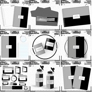 Arquivo Encadernação Kit Escolar - Neutro Preto/Cinza