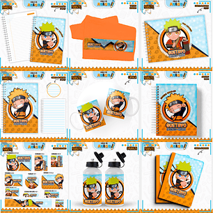 Arquivo Encadernação Kit Escolar - Naruto