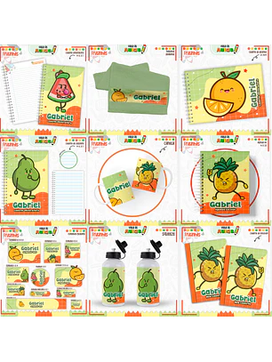 Arquivo Encadernação Kit Escolar - Frutinhas