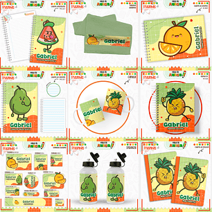 Arquivo Encadernação Kit Escolar - Frutinhas