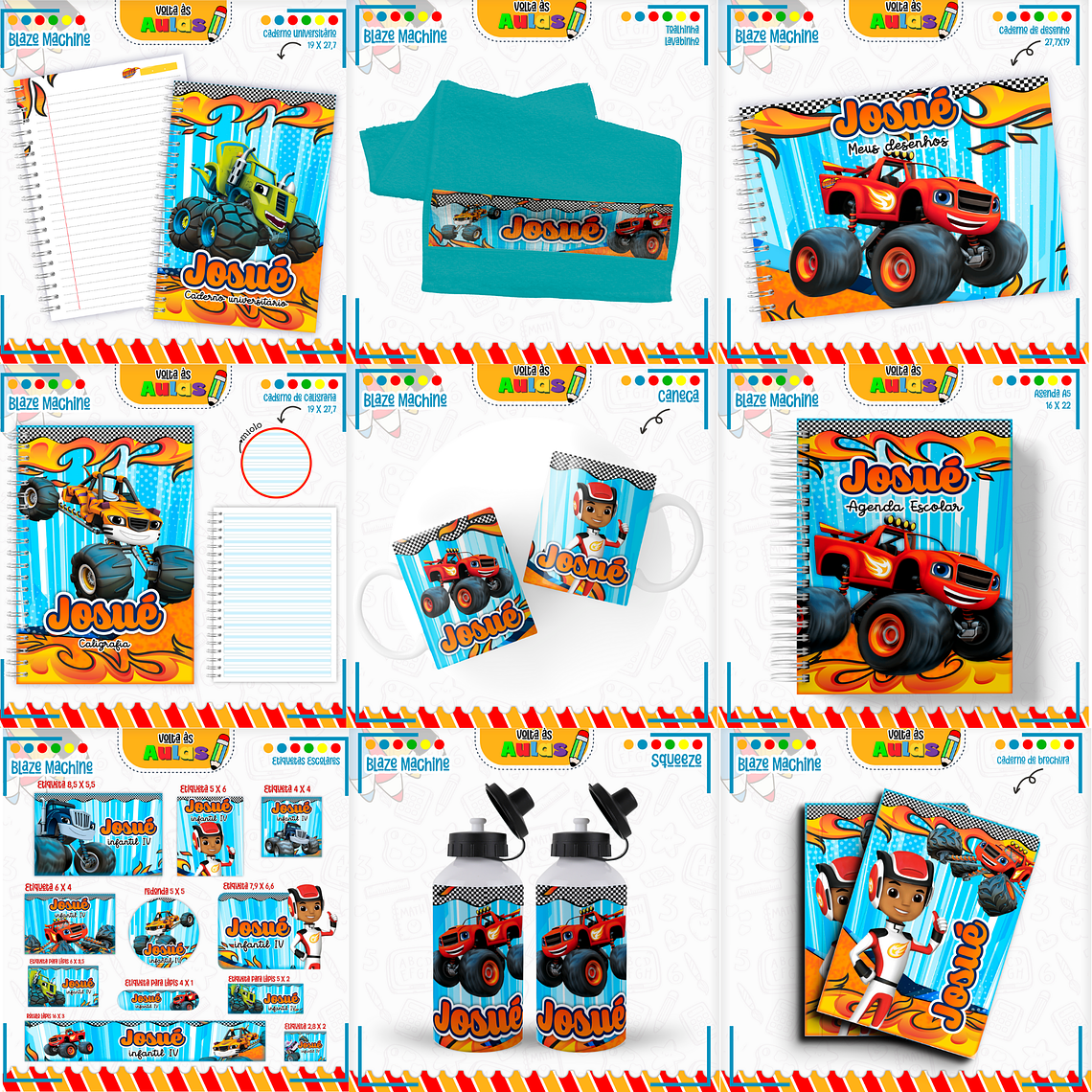 Arquivo Encadernação Kit Escolar - Blaze Machine 1