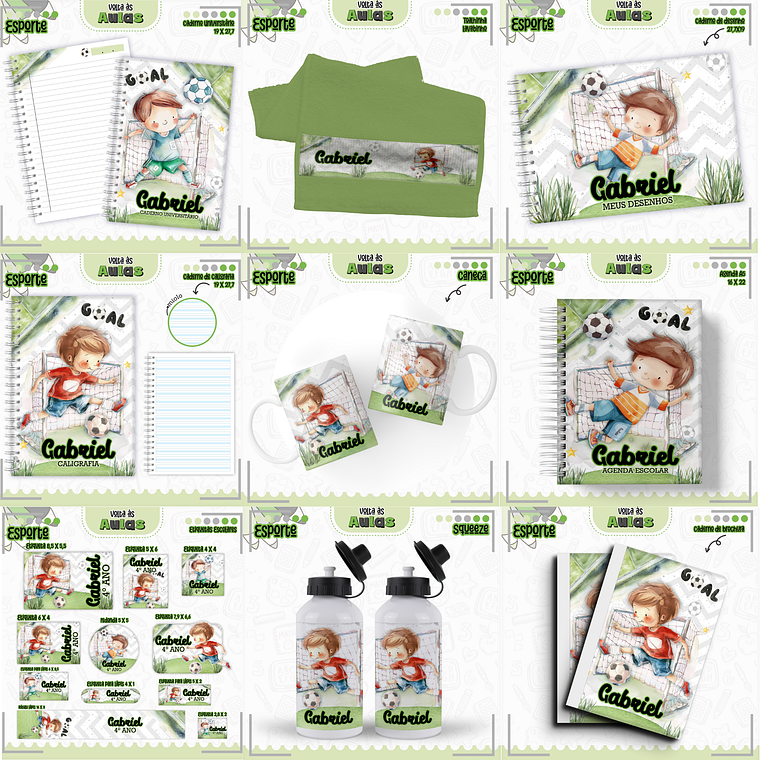 Arquivo Encadernação Kit Escolar - Esporte Menino 1