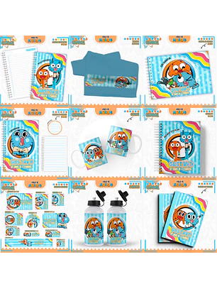 Arquivo Encadernação Kit Escolar - Gumball