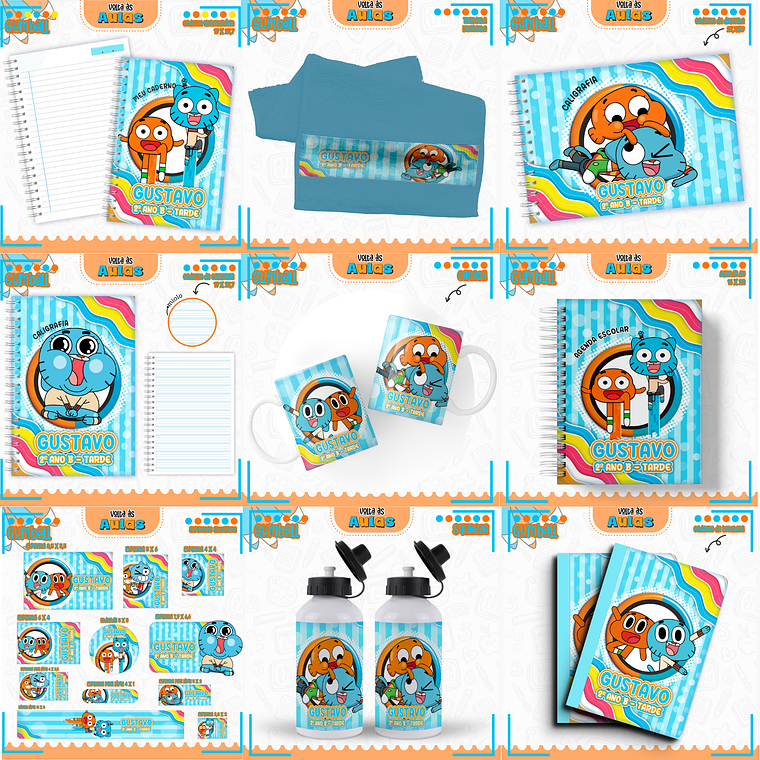 Arquivo Encadernação Kit Escolar - Gumball 1