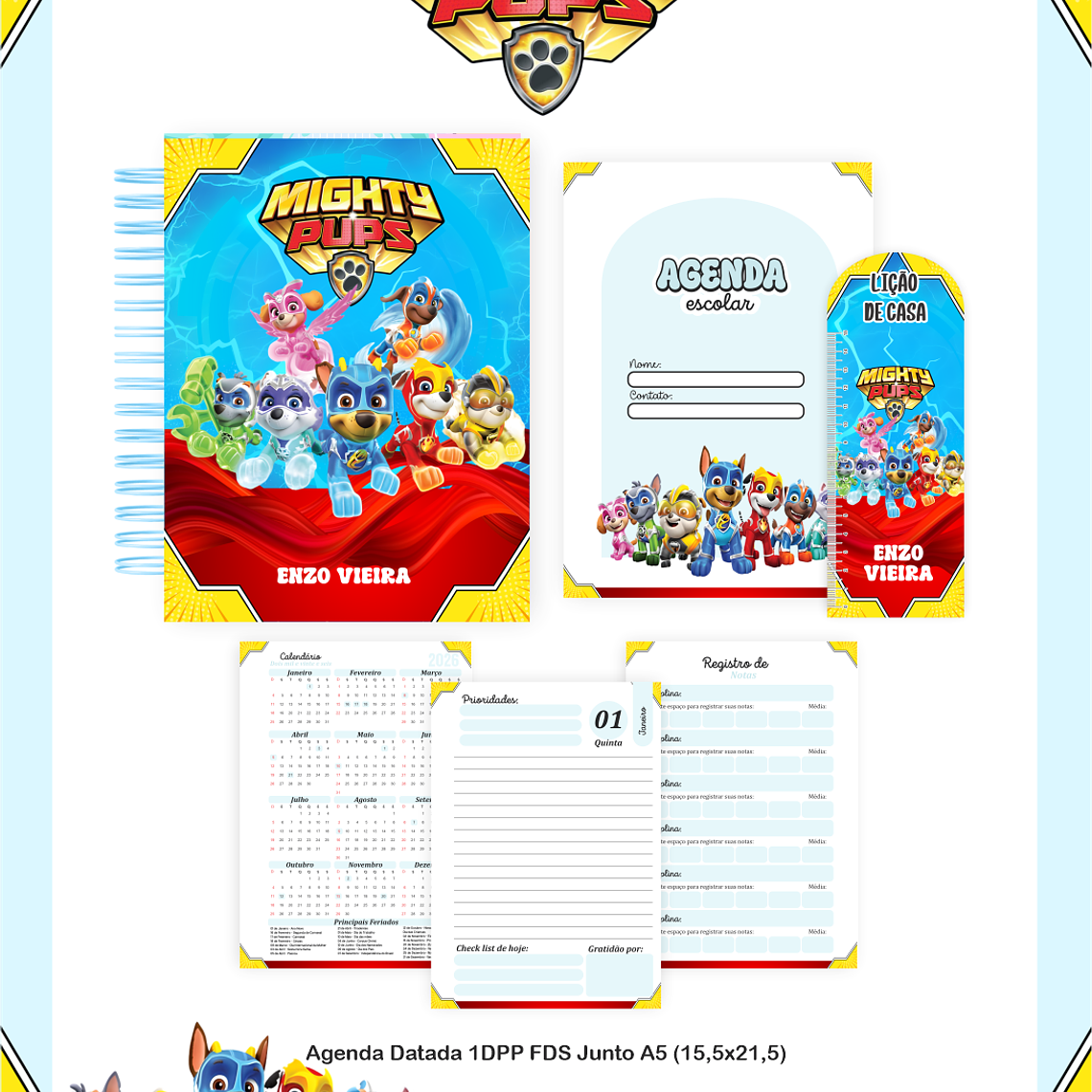 Arquivo Encadernação Escolar 2026 - Patrulha Canina 2