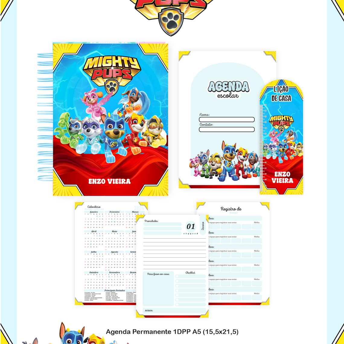 Arquivo Encadernação Escolar 2026 - Patrulha Canina 3