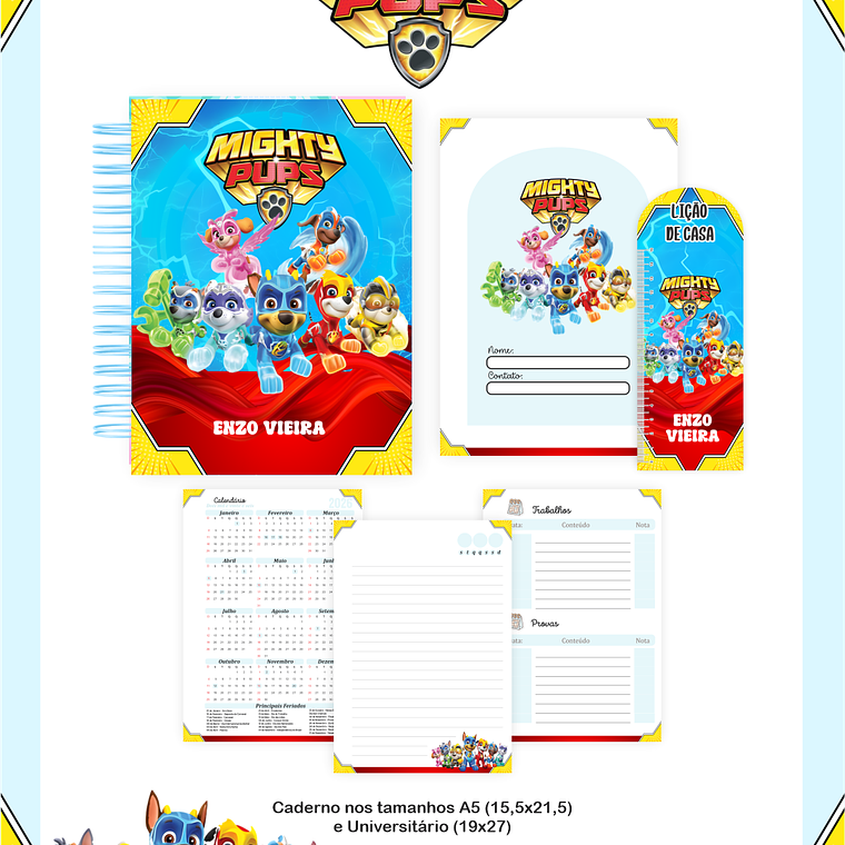 Arquivo Encadernação Escolar 2026 - Patrulha Canina 4
