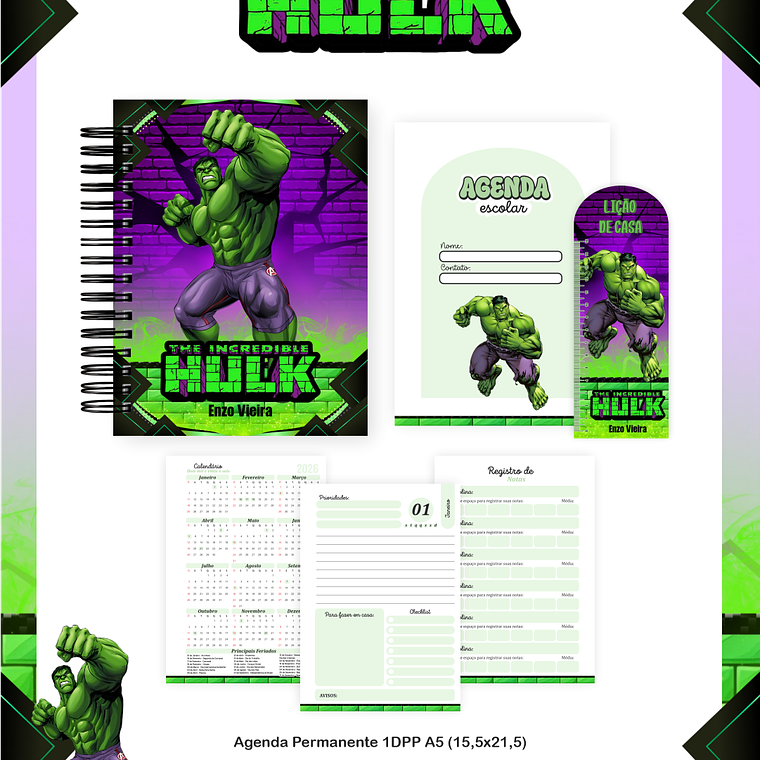 Arquivo Encadernação Escolar 2026  -  Hulk 2