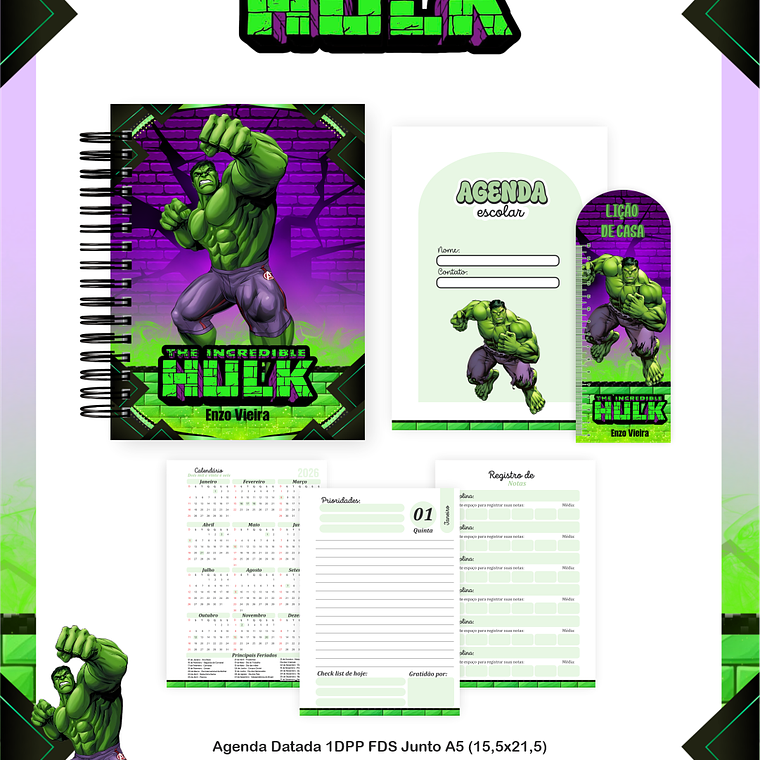 Arquivo Encadernação Escolar 2026  -  Hulk 4