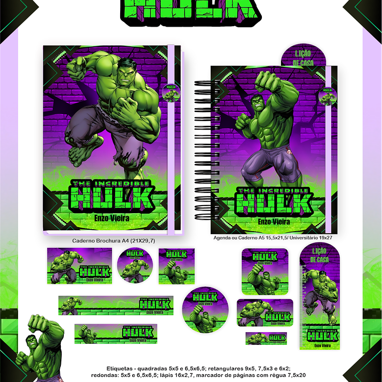Arquivo Encadernação Escolar 2026  -  Hulk 1