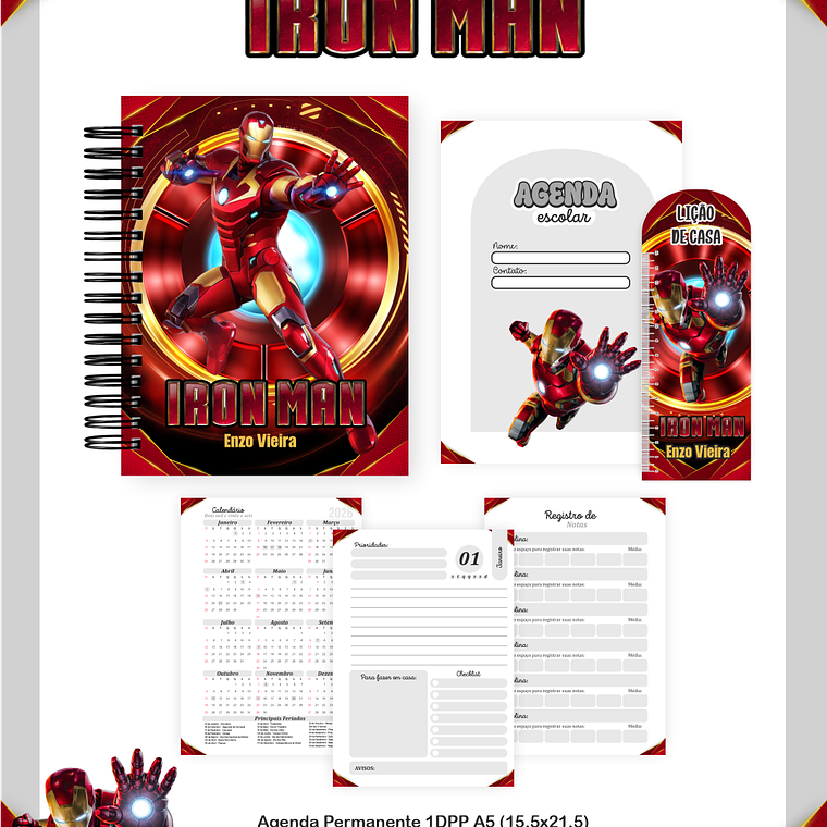 Arquivo Encadernação Escolar 2026  - Homem de Ferro 4