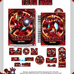 Arquivo Encadernação Escolar 2026  - Homem de Ferro