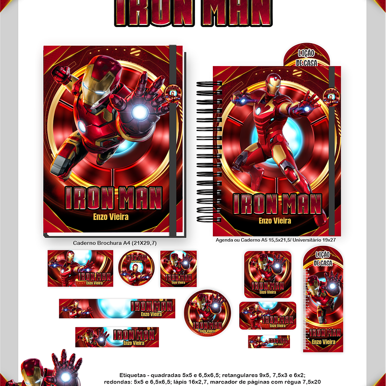 Arquivo Encadernação Escolar 2026  - Homem de Ferro 1