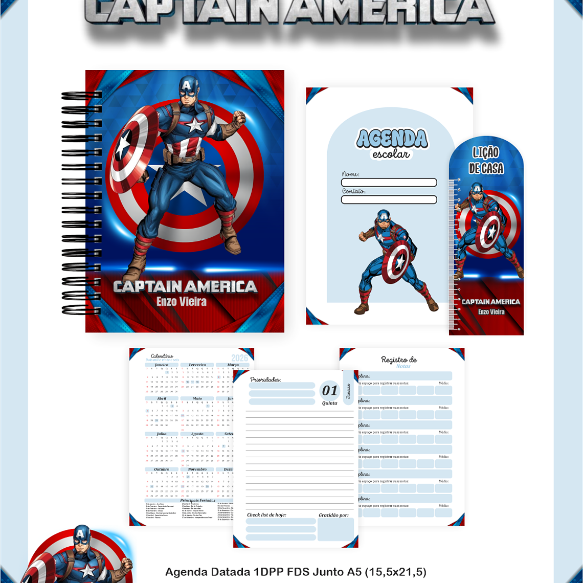 Arquivo Encadernação Escolar 2026  - Capitão América 2