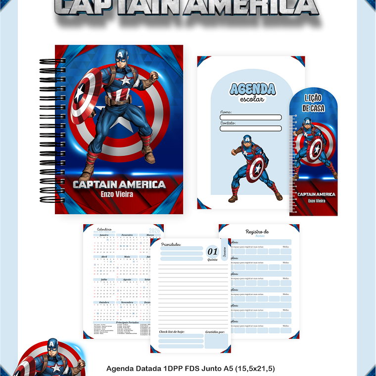 Arquivo Encadernação Escolar 2026  - Capitão América 2