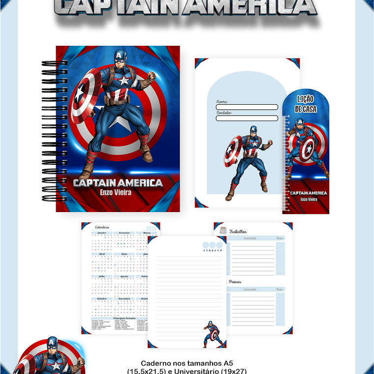 Arquivo Encadernação Escolar 2026  - Capitão América 3