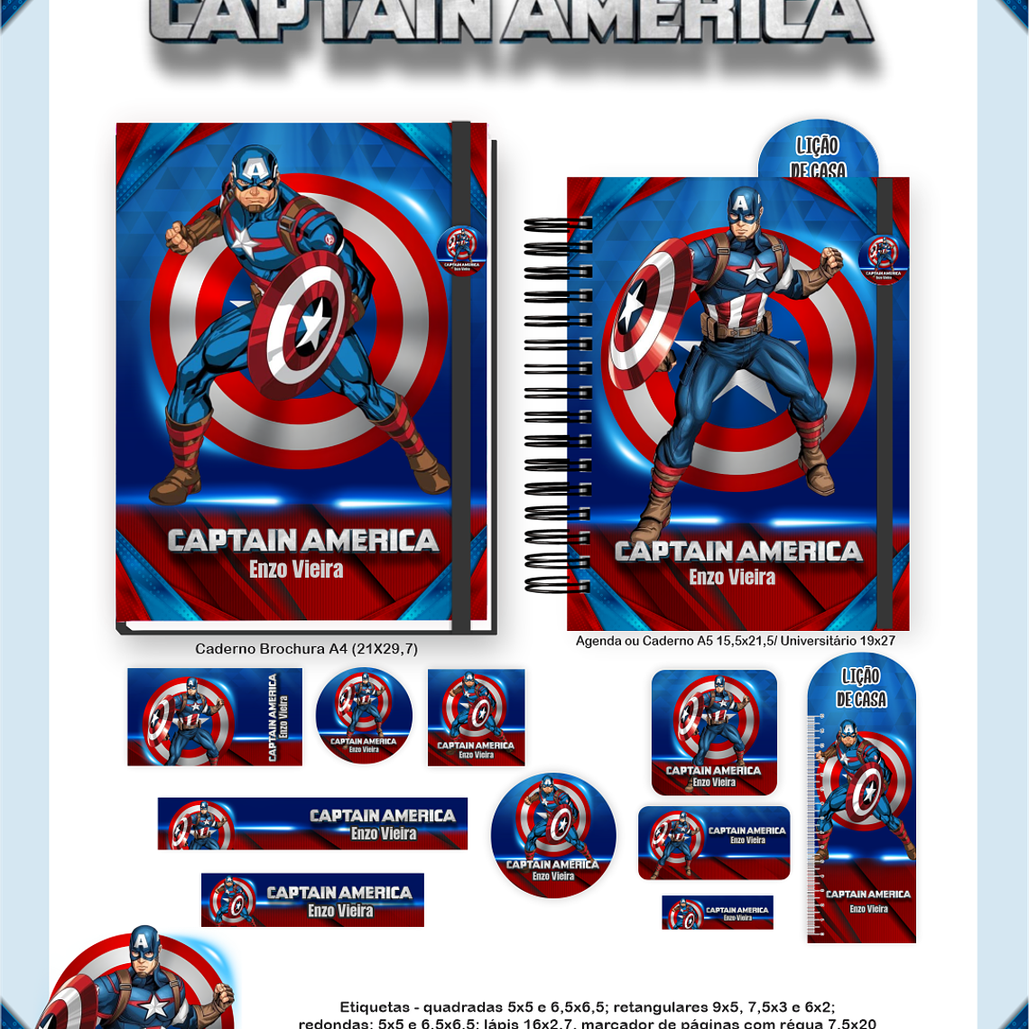 Arquivo Encadernação Escolar 2026  - Capitão América 1
