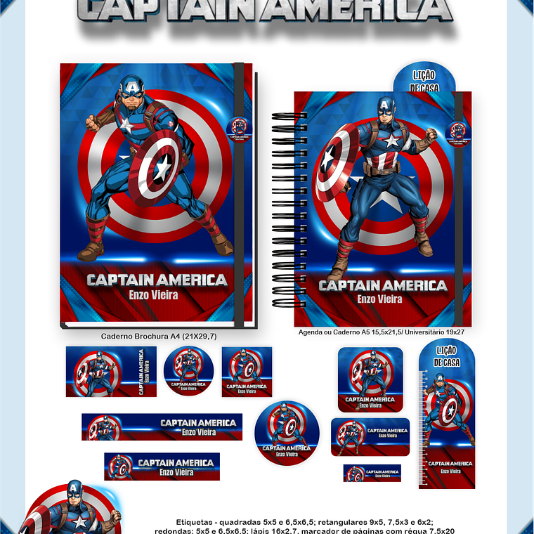 Arquivo Encadernação Escolar 2026  - Capitão América 1