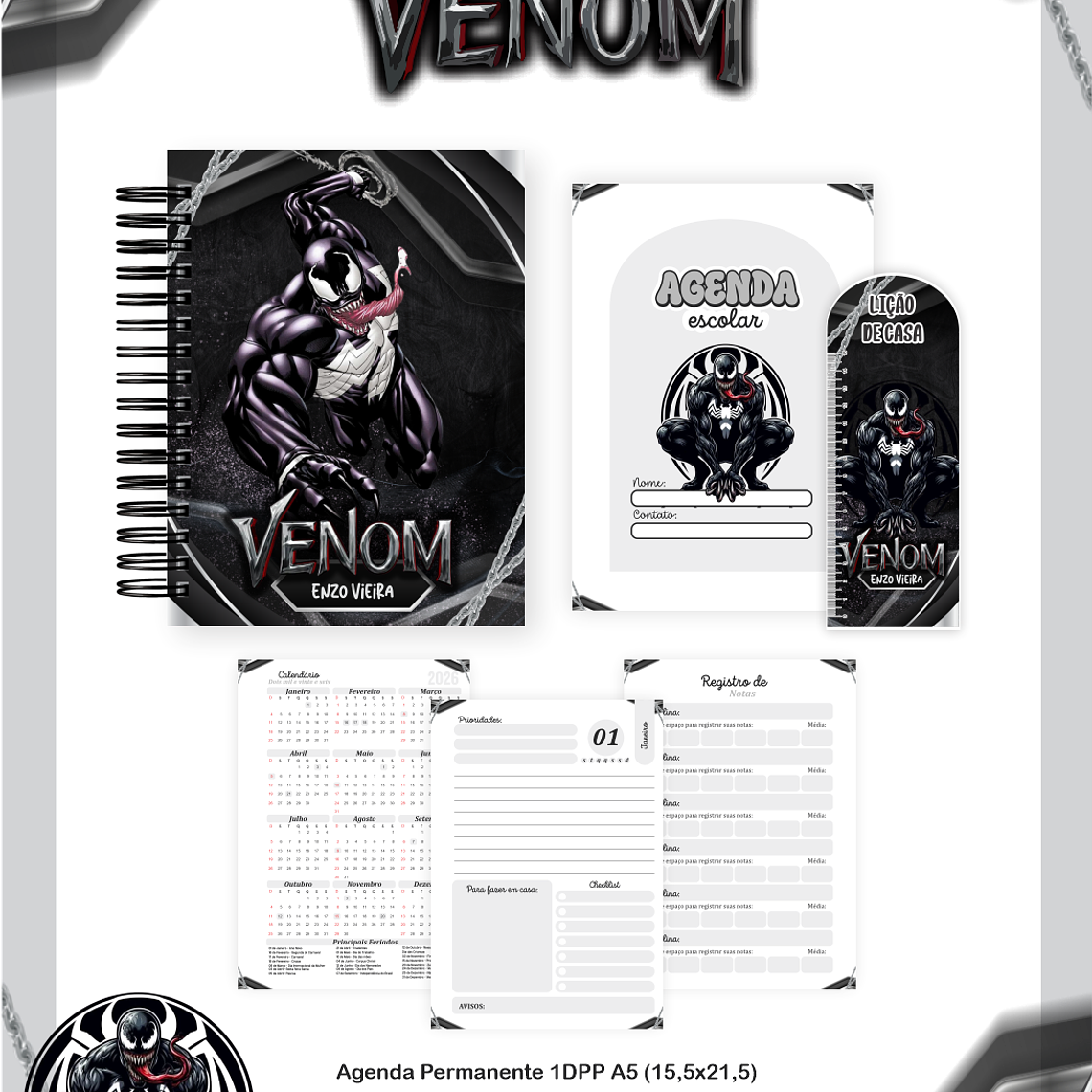 Arquivo Encadernação Escolar 2026  - Venom 2