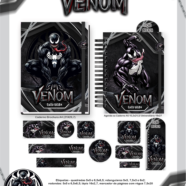 Arquivo Encadernação Escolar 2026  - Venom 1