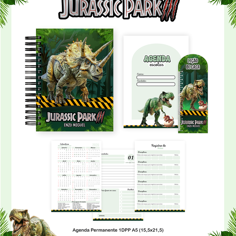 Arquivo Encadernação Escolar 2026  - Jurassic Park 3