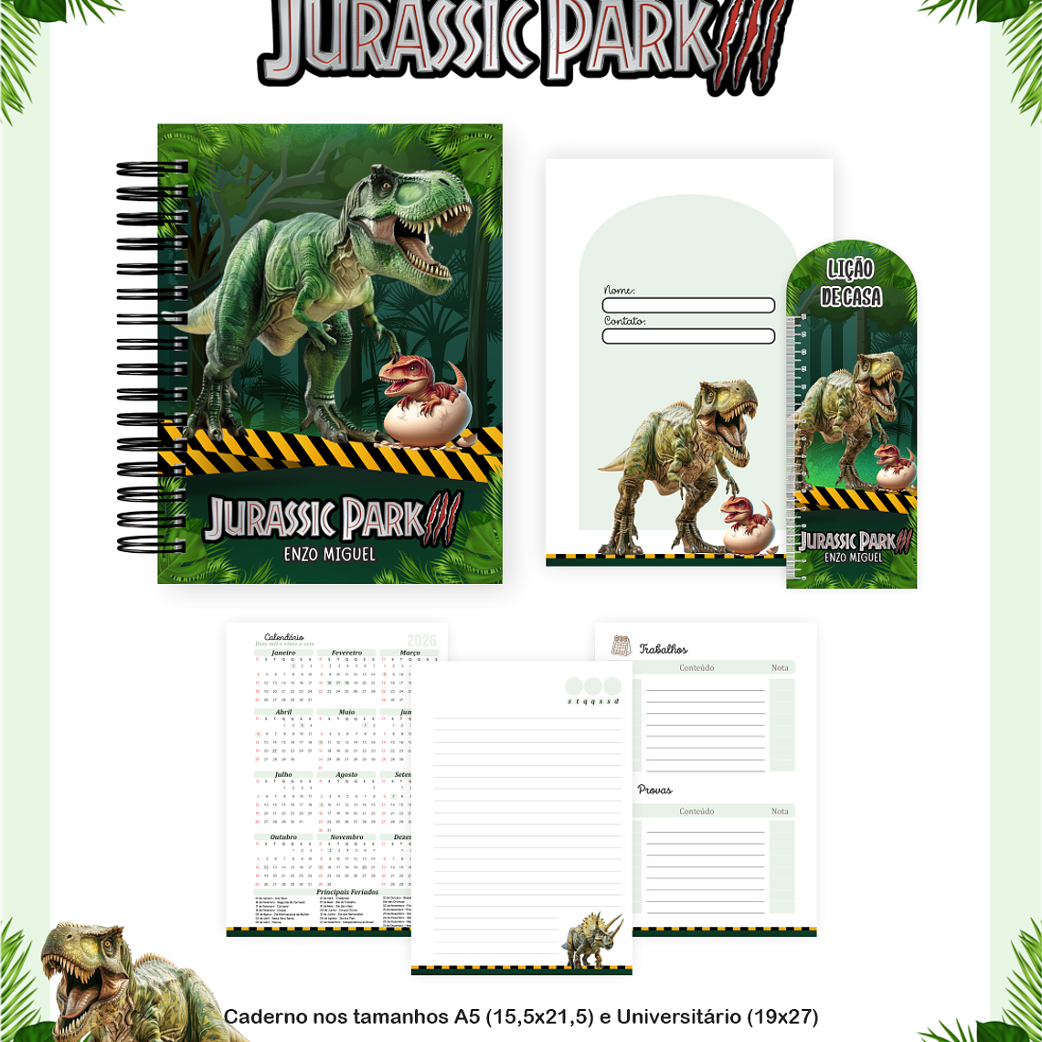 Arquivo Encadernação Escolar 2026  - Jurassic Park 4