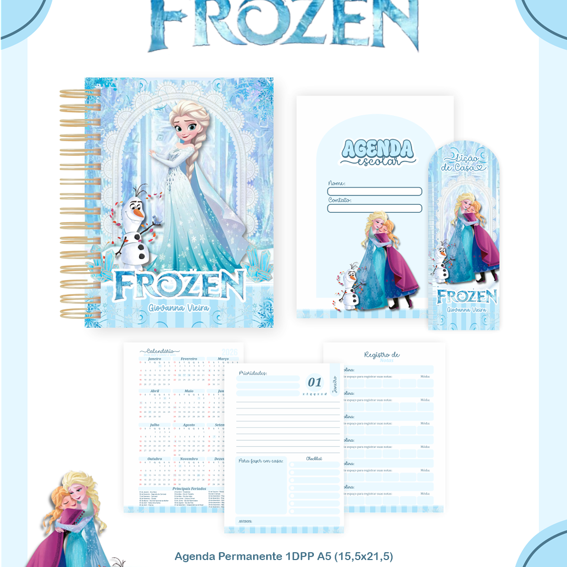 Arquivo Encadernação Escolar 2026  - Frozen 2