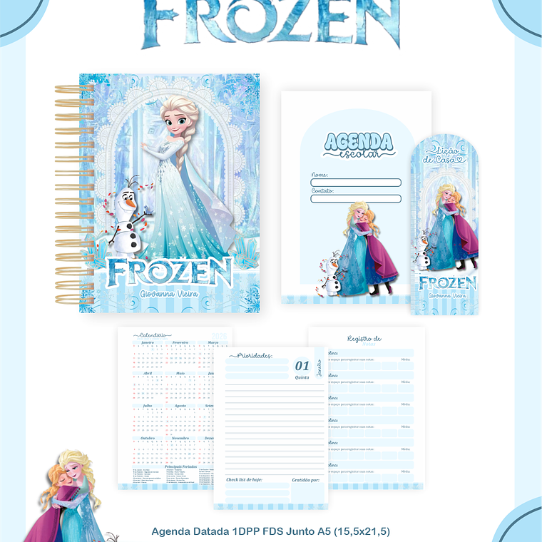 Arquivo Encadernação Escolar 2026  - Frozen 3