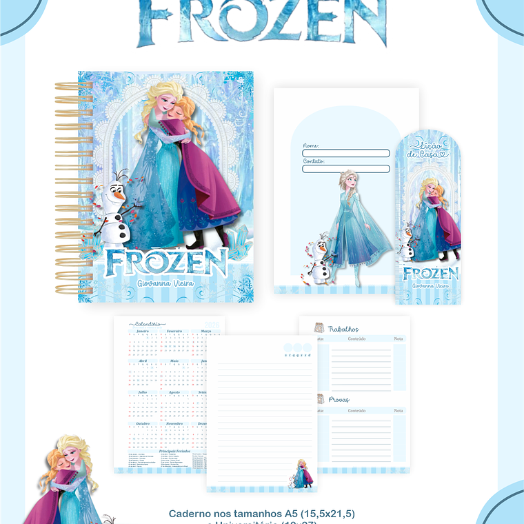 Arquivo Encadernação Escolar 2026  - Frozen 4