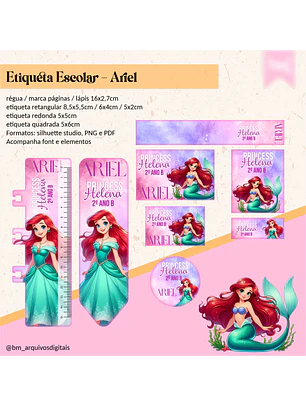 Arquivo Etiqueta Escolar Ariel 