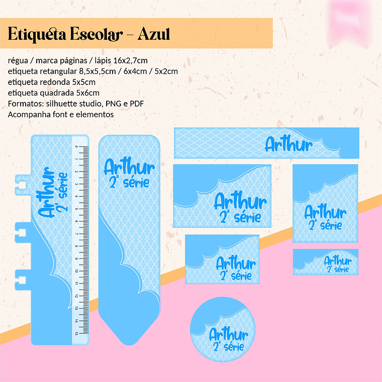 Arquivo Etiqueta Escolar AZUL 1
