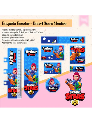 ETIQUETA ESCOLAR - BRAWL STARS MENINO 