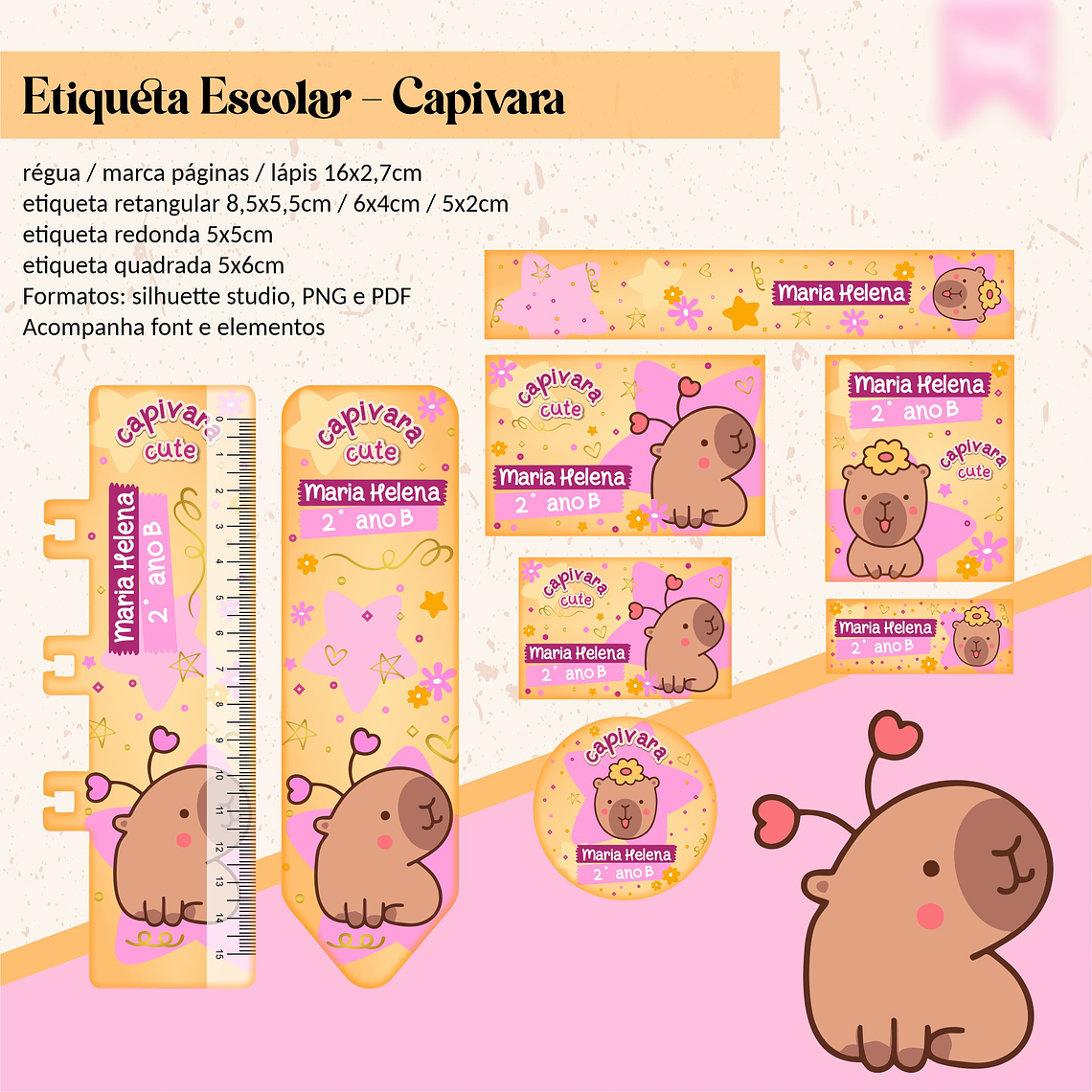 ETIQUETA ESCOLA - CAPIVARA 1
