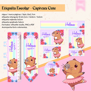 ETIQUETA ESCOLAR- CAPIVARA CUTE 
