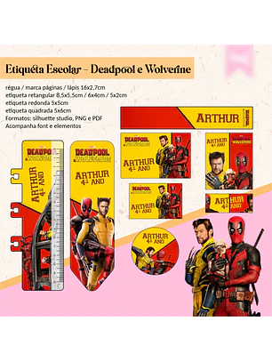 ETIQUETA ESCOLAR- DEADPOOL E WOLVERINE 