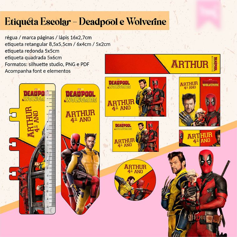 ETIQUETA ESCOLAR- DEADPOOL E WOLVERINE  1