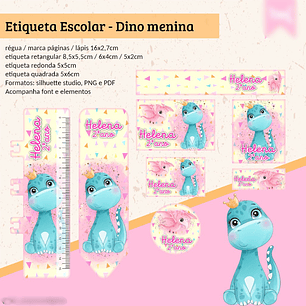 ETIQUETA ESCOLAR - DINO MENINA 
