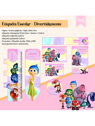 ETIQUETA ESCOLAR - DIVERTIDAMENTE 