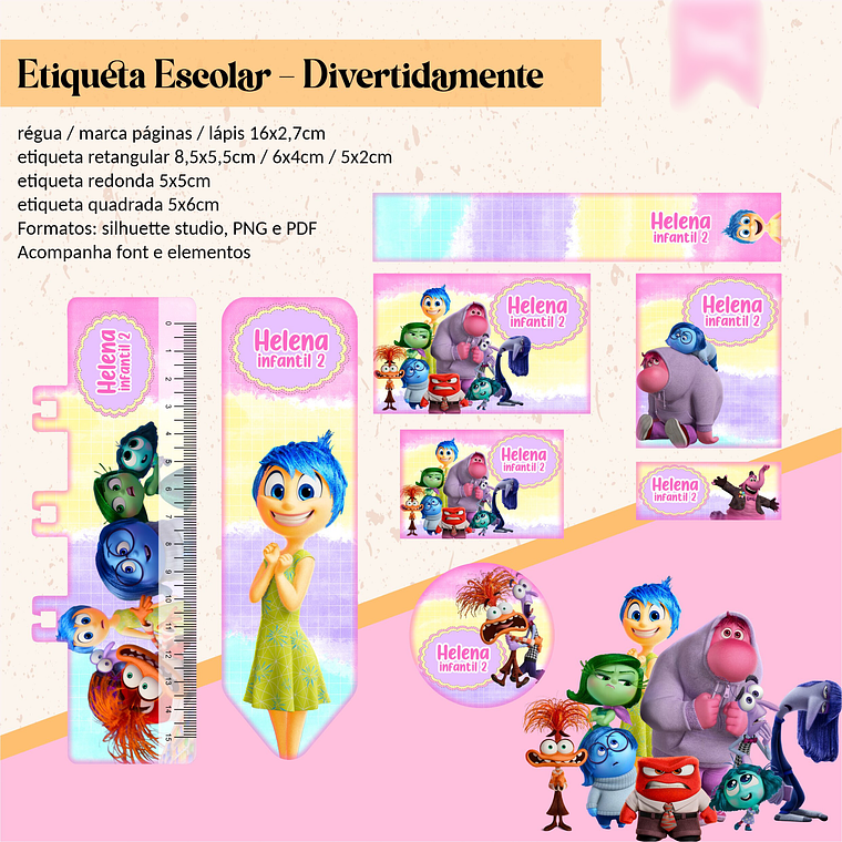 ETIQUETA ESCOLAR - DIVERTIDAMENTE  1