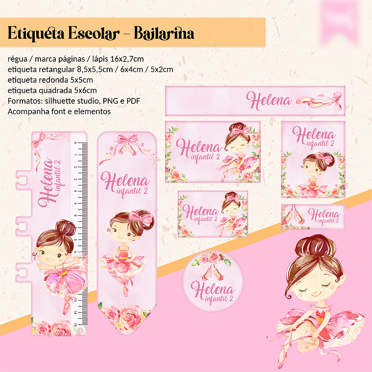 ETIQUETA ESCOLAR - BAILARINA  1