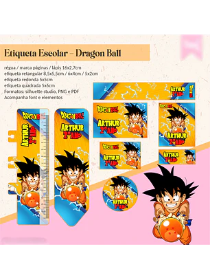 ETIQUETA ESCOLAR - DRAGON BALL 