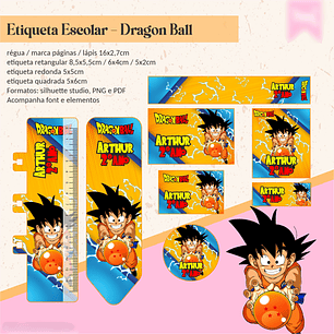 ETIQUETA ESCOLAR - DRAGON BALL 