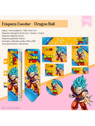 ETIQUETA ESCOLAR - DRAGON BALL 