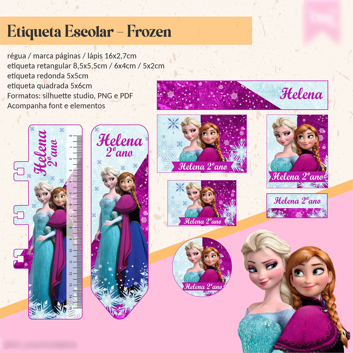 ETIQUETA ESCOLAR -FROZEN  1