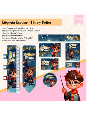 ETIQUETA ESCOLAR -  HARRY POTTER 