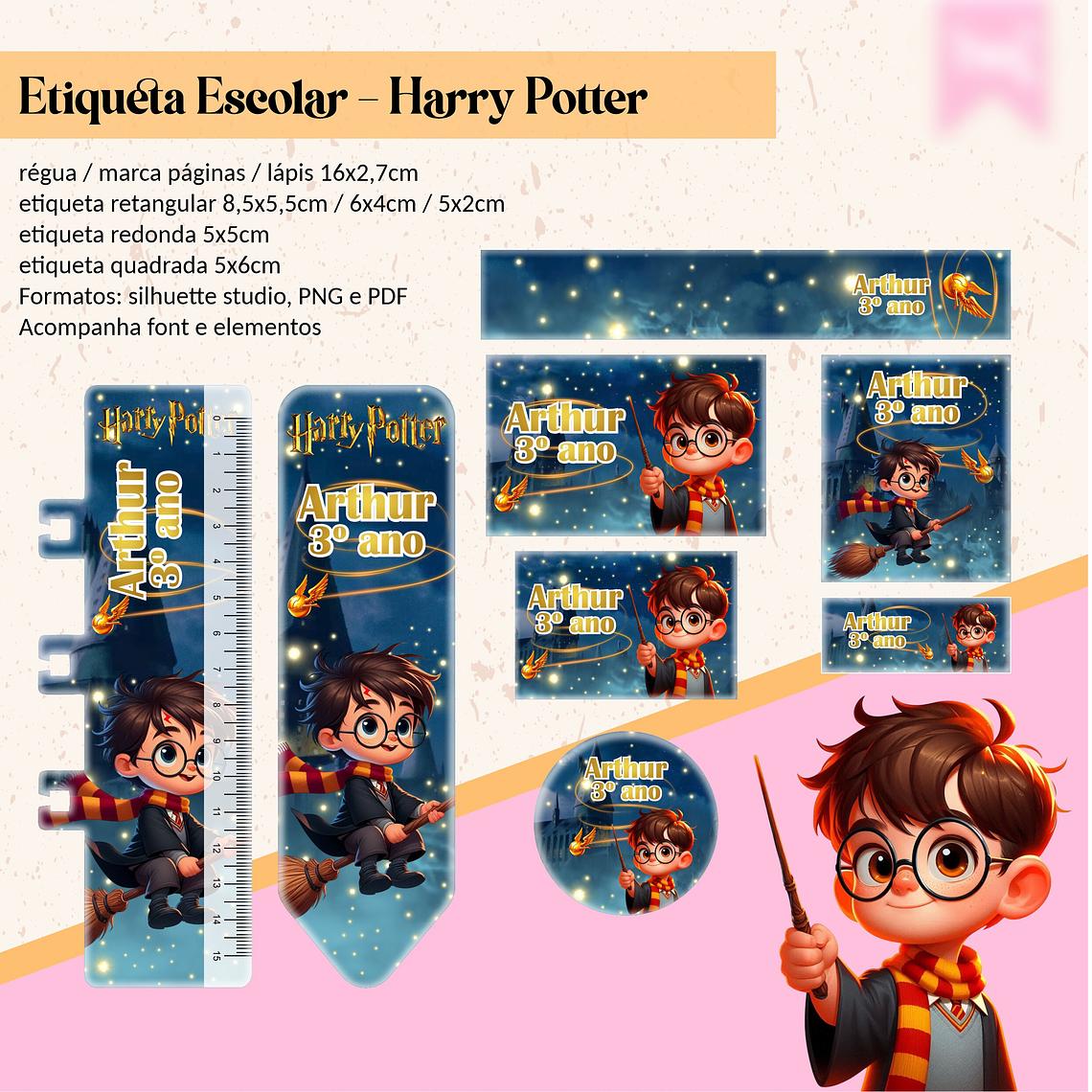 ETIQUETA ESCOLAR -  HARRY POTTER  1