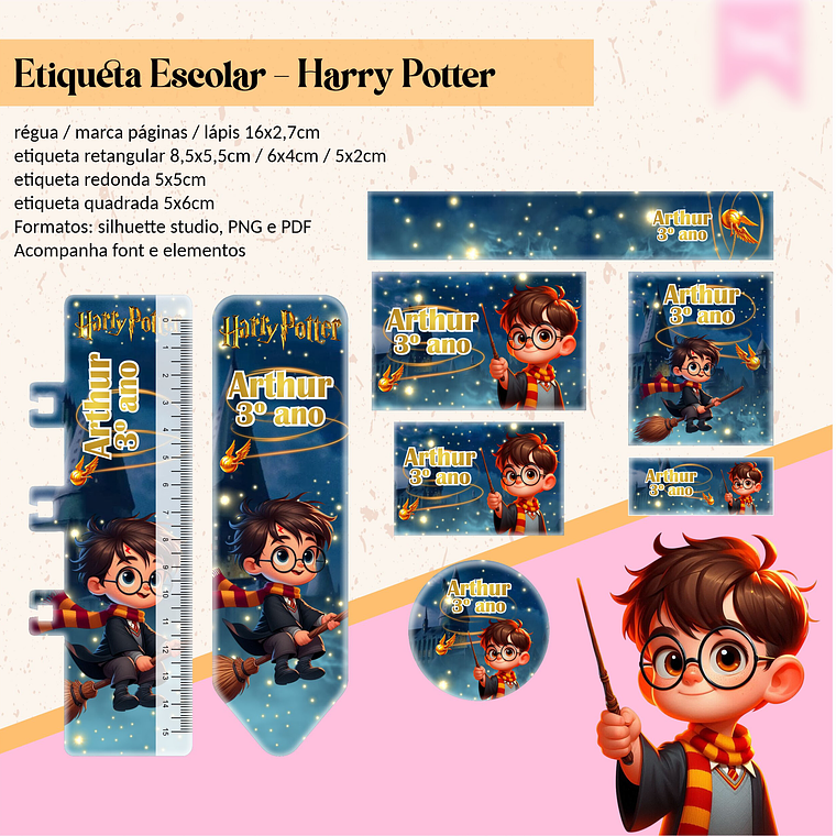 ETIQUETA ESCOLAR -  HARRY POTTER  1